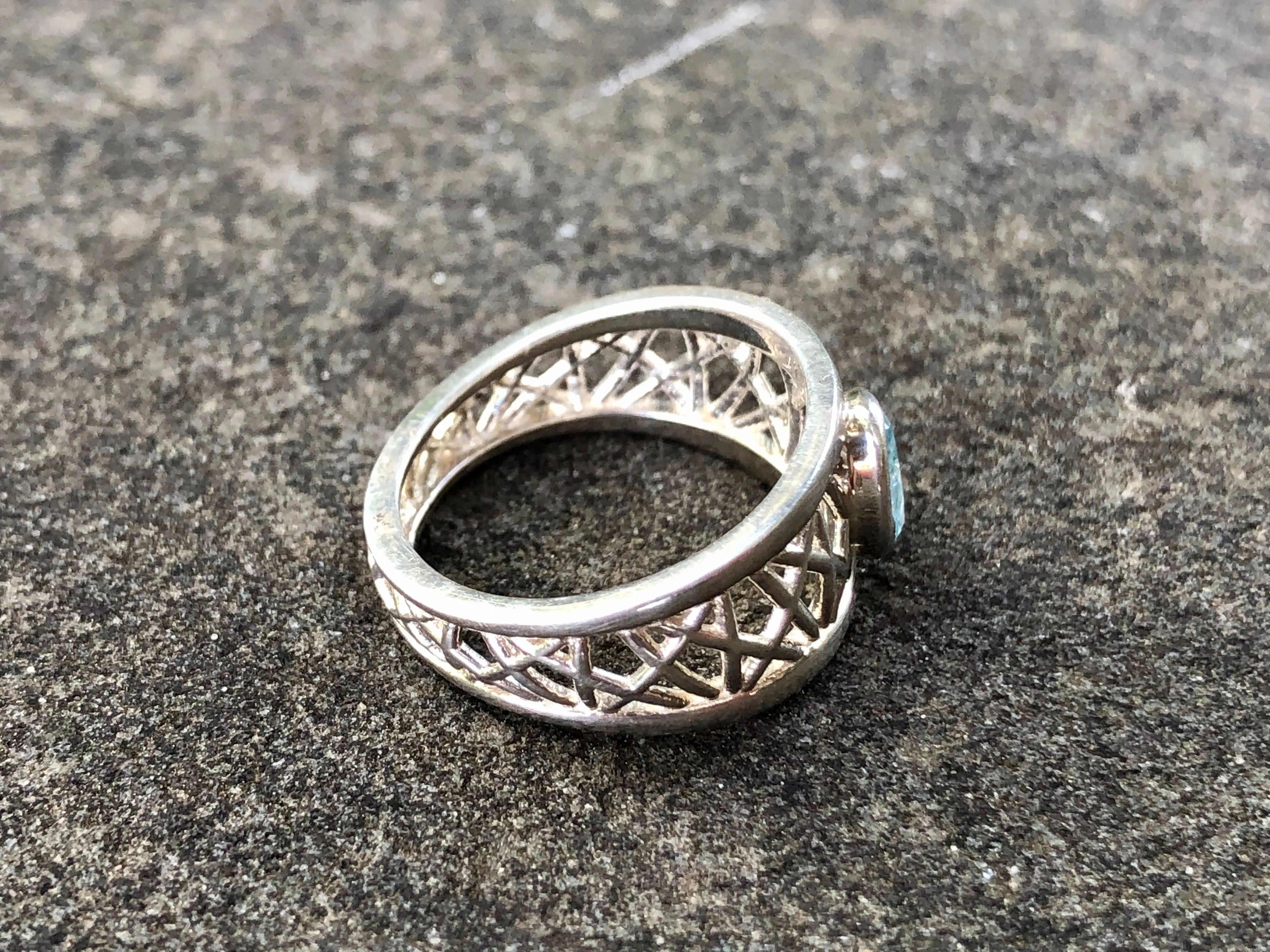 Swiss Blue Topaz Petite Connection Ring