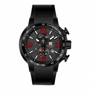 T5 Black Silicone Strap Grey Dial Chronograph Quartz Watch for Gents - H3450G-A