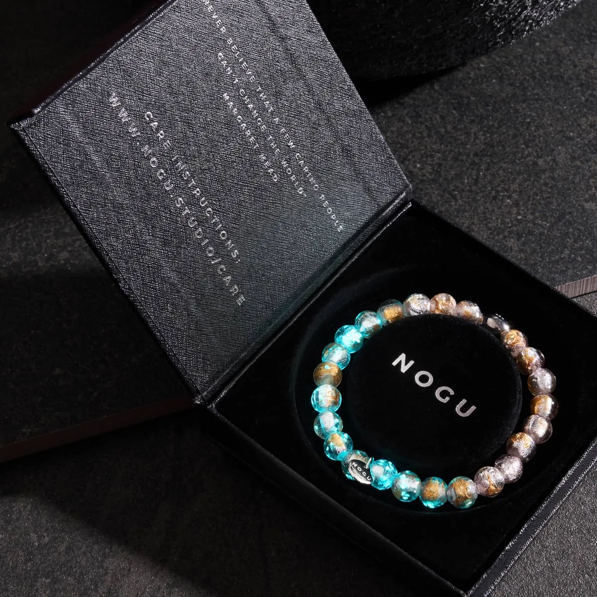 Tangerine Moon | .925 Sterling Silver | Lunar Glass Bracelet