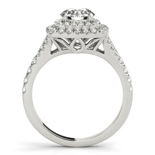 Tanya Round Center Stone Two Tone Double Halo Engagement Ring