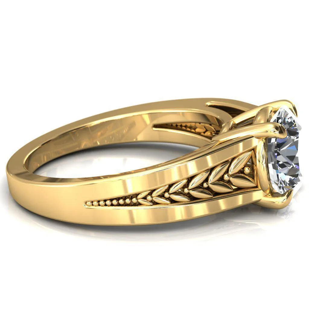 Tayah Round Center Stone 4 Prong Engagement Ring