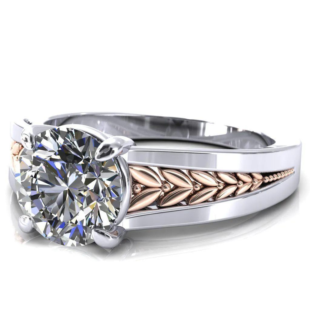 Tayah Round Center Stone 4 Prong Engagement Ring