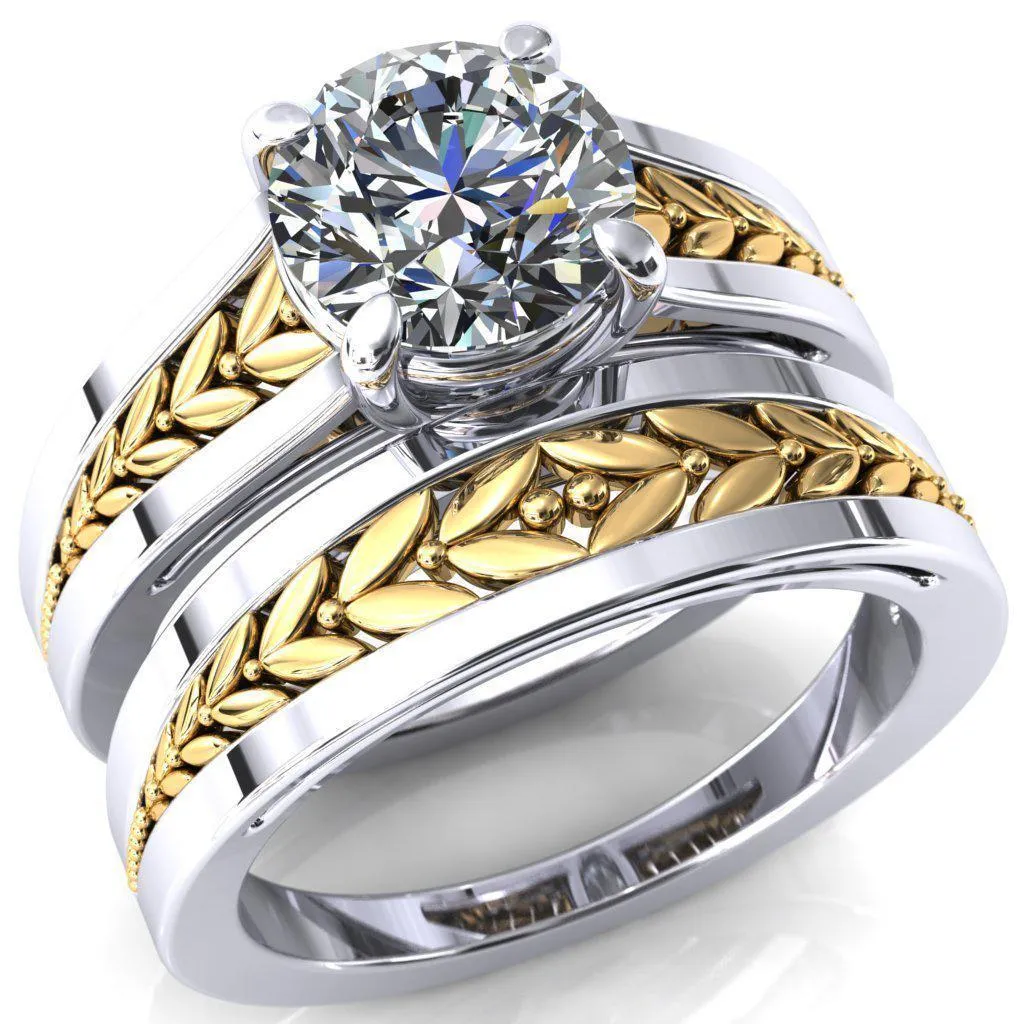 Tayah Round Center Stone 4 Prong Engagement Ring