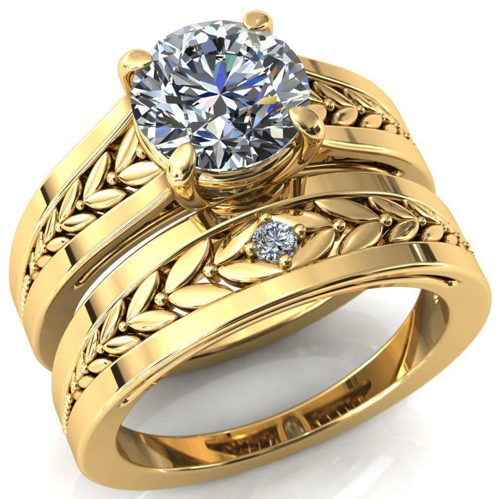 Tayah Round Center Stone 4 Prong Engagement Ring
