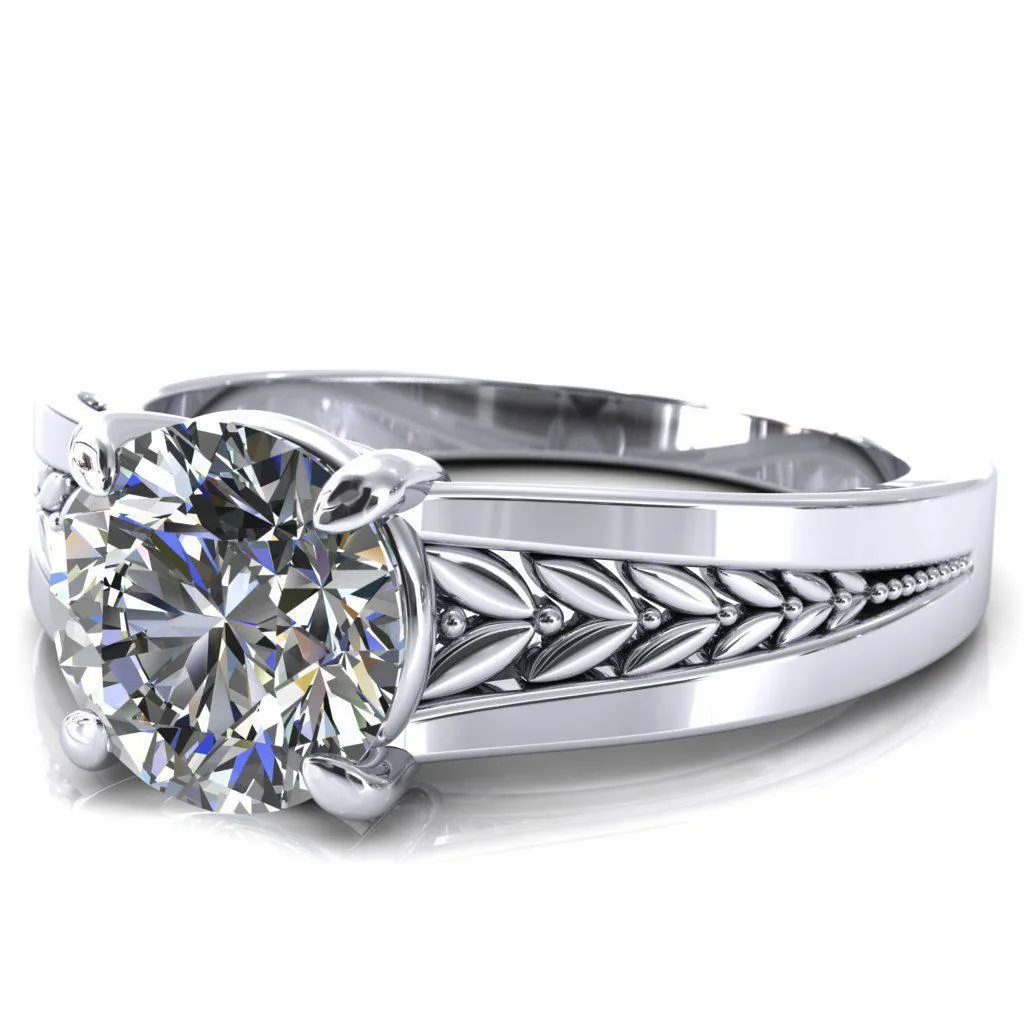 Tayah Round Center Stone 4 Prong Engagement Ring