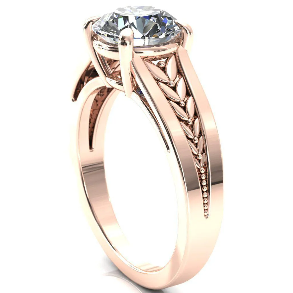 Tayah Round Center Stone 4 Prong Engagement Ring