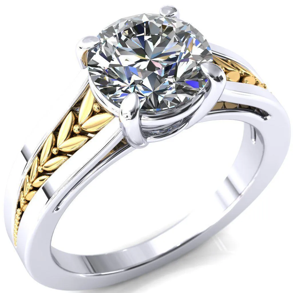 Tayah Round Center Stone 4 Prong Engagement Ring