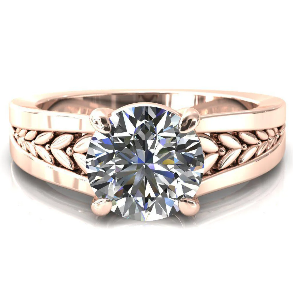Tayah Round Center Stone 4 Prong Engagement Ring