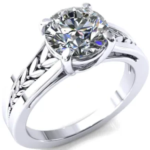 Tayah Round Center Stone 4 Prong Engagement Ring