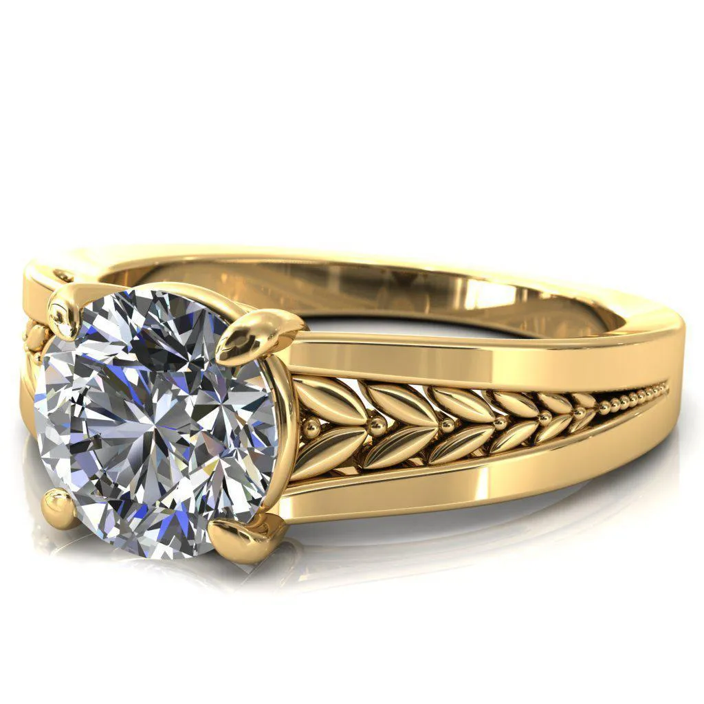 Tayah Round Center Stone 4 Prong Engagement Ring