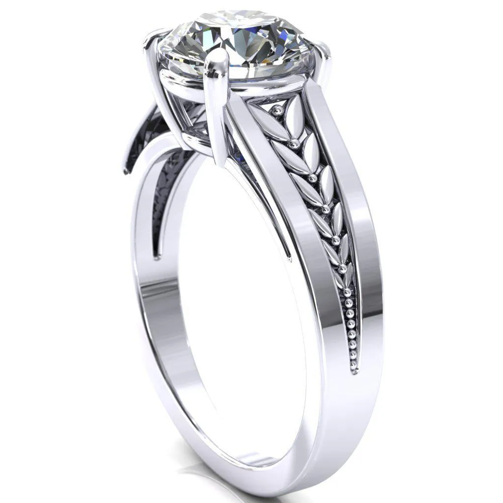 Tayah Round Center Stone 4 Prong Engagement Ring