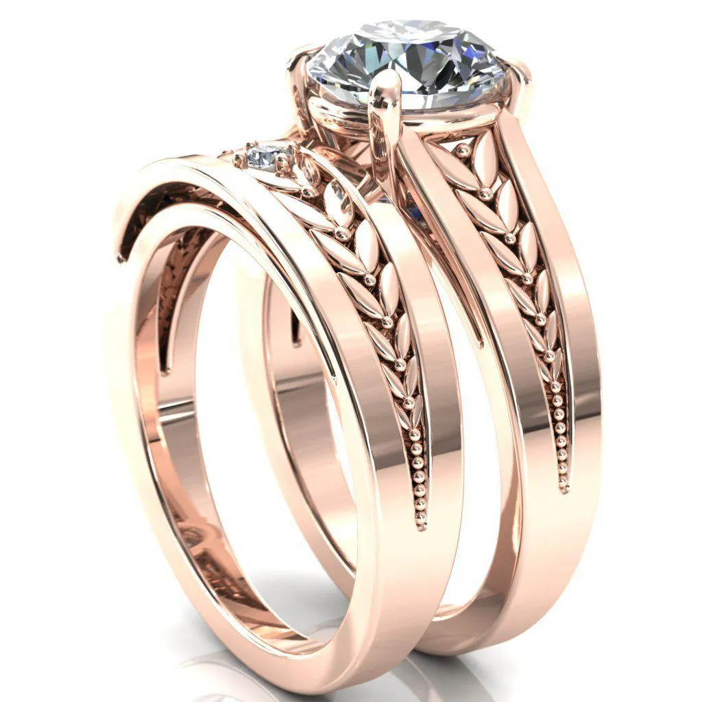 Tayah Round Center Stone 4 Prong Engagement Ring