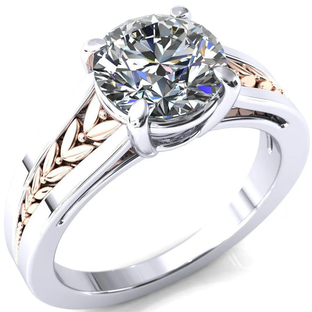 Tayah Round Center Stone 4 Prong Engagement Ring