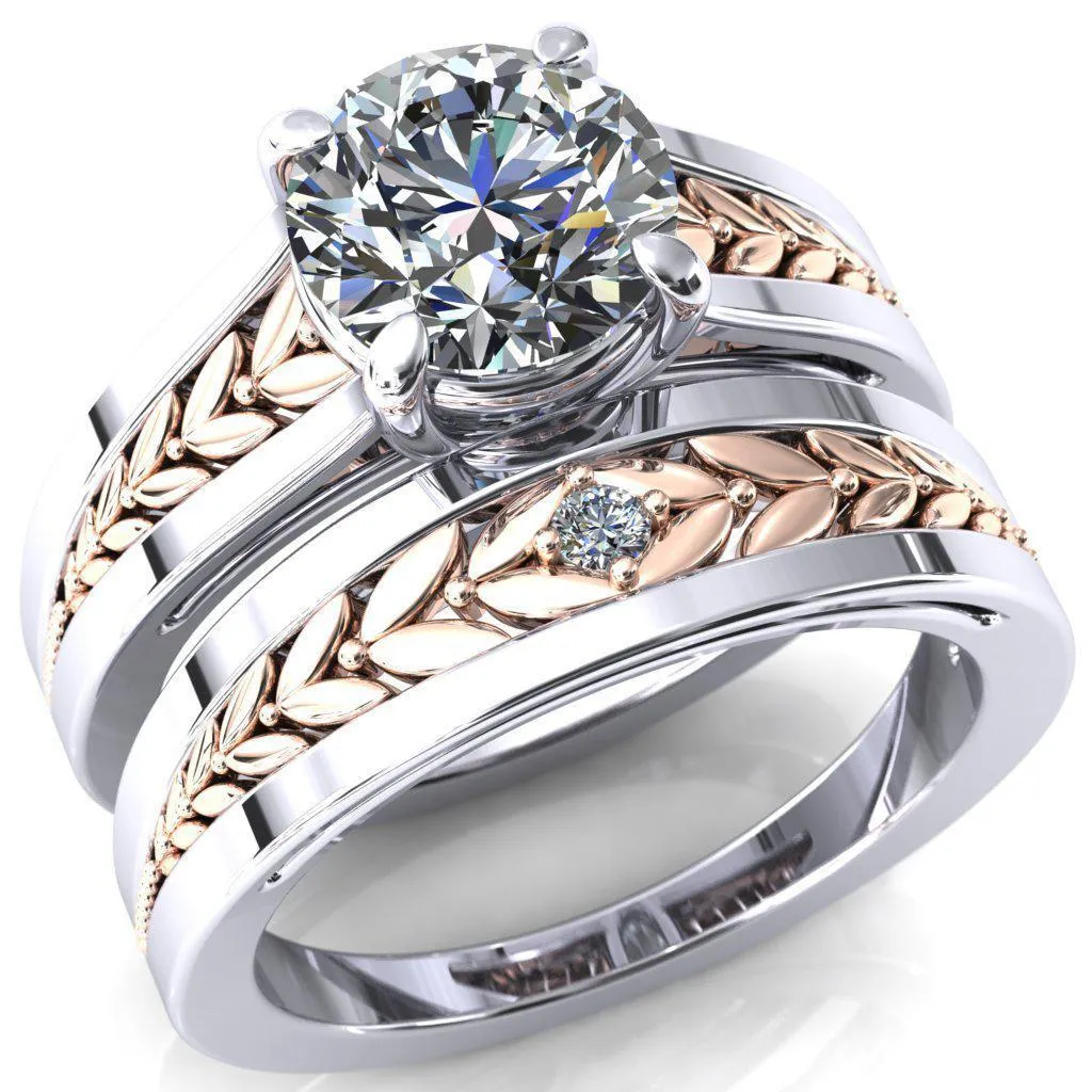 Tayah Round Center Stone 4 Prong Engagement Ring