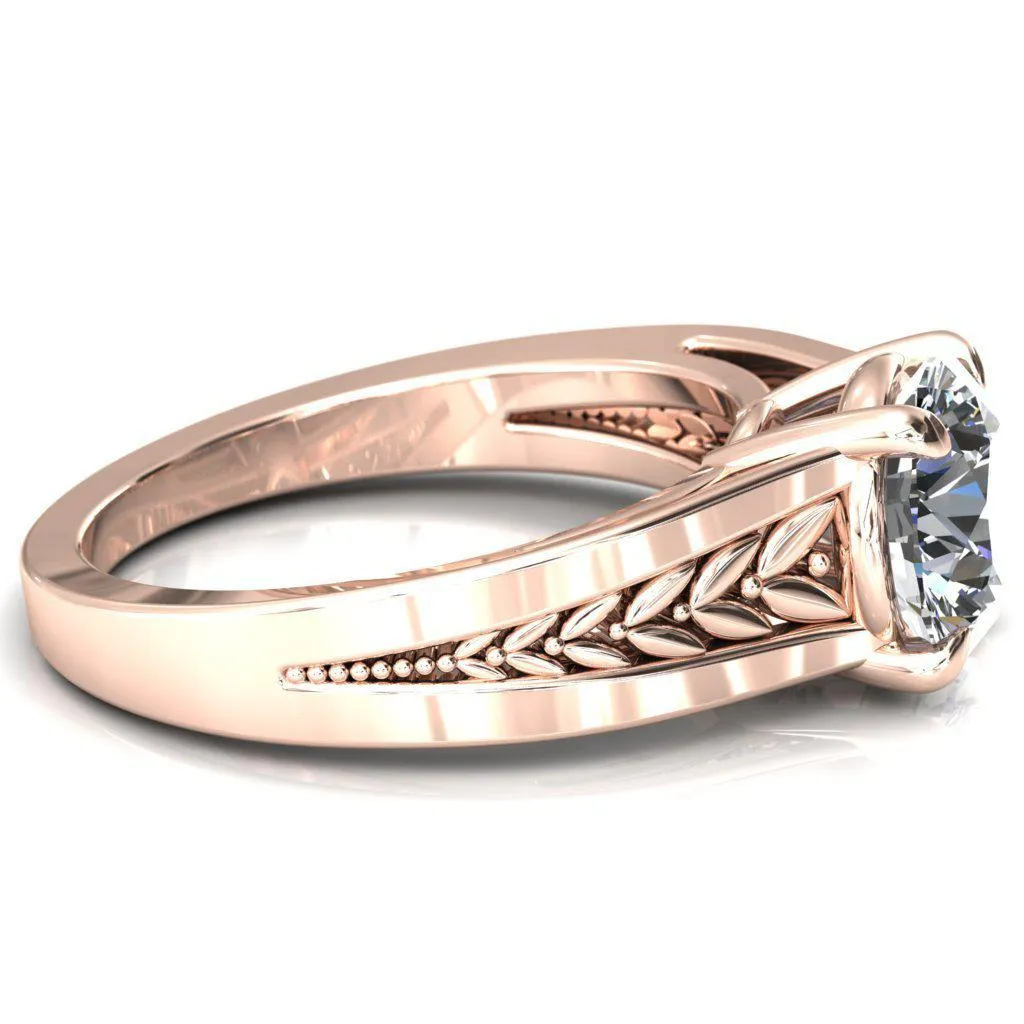 Tayah Round Center Stone 4 Prong Engagement Ring