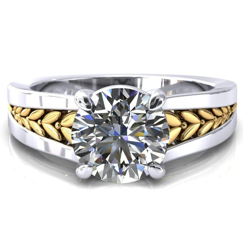 Tayah Round Center Stone 4 Prong Engagement Ring