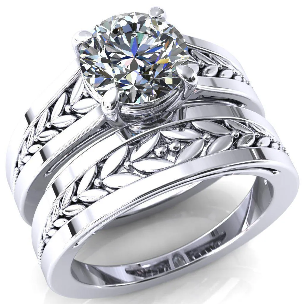 Tayah Round Center Stone 4 Prong Engagement Ring