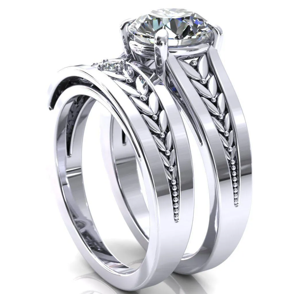 Tayah Round Center Stone 4 Prong Engagement Ring