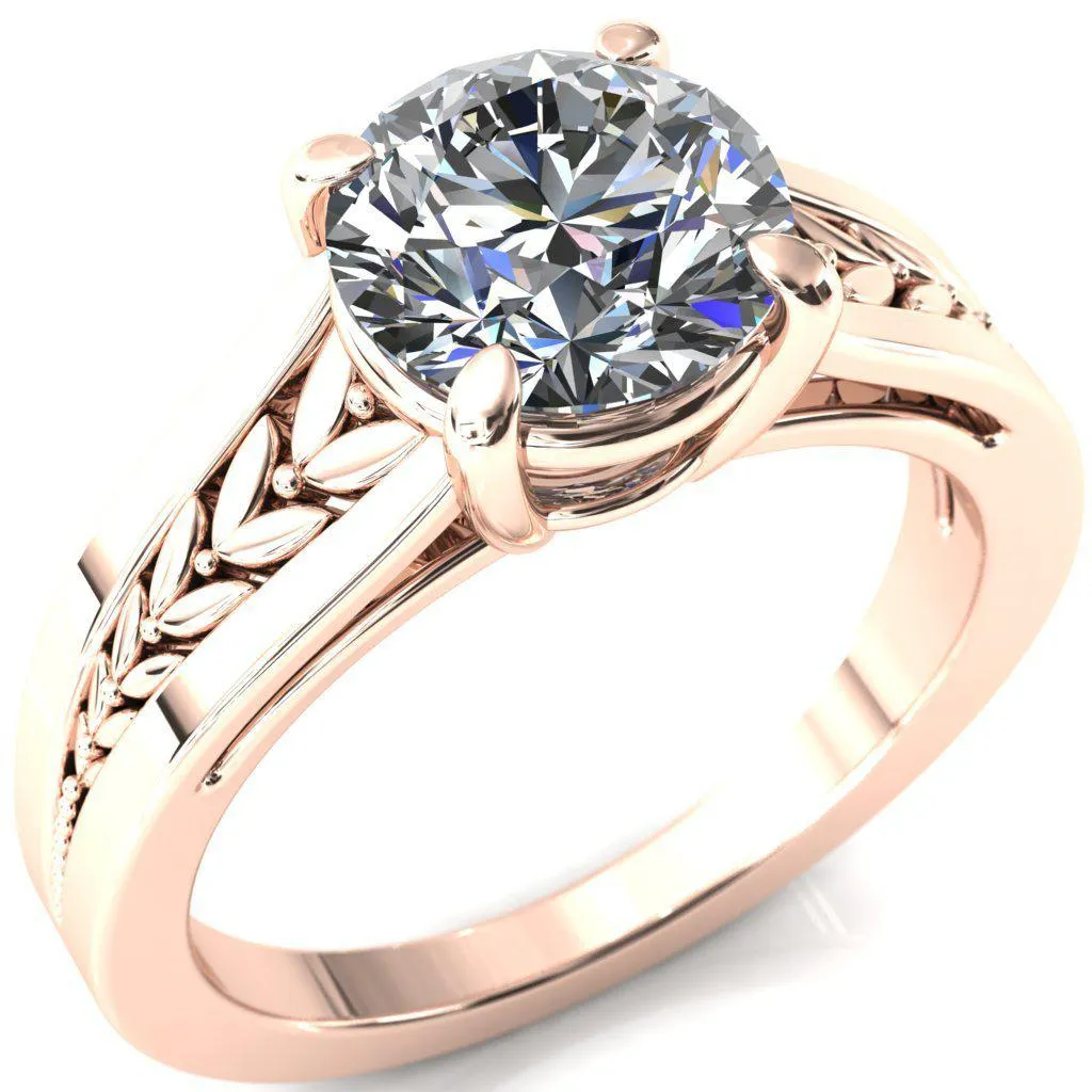 Tayah Round Center Stone 4 Prong Engagement Ring