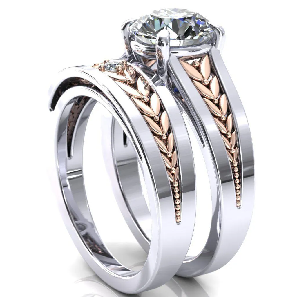 Tayah Round Center Stone 4 Prong Engagement Ring