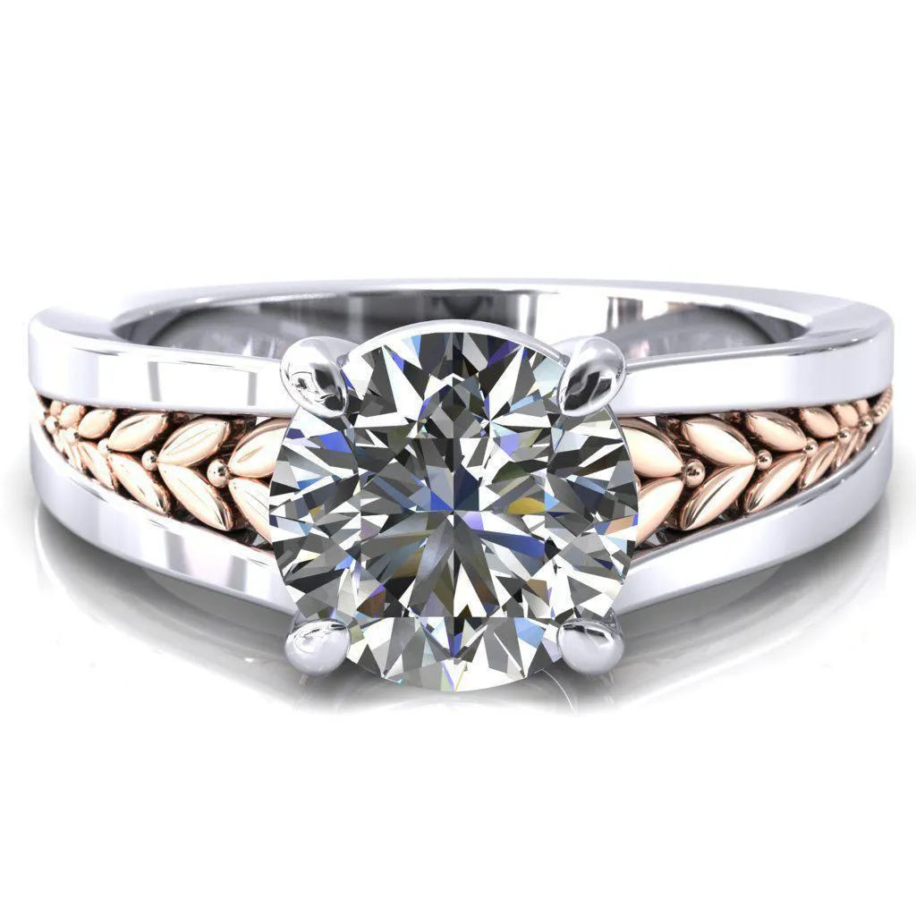 Tayah Round Center Stone 4 Prong Engagement Ring