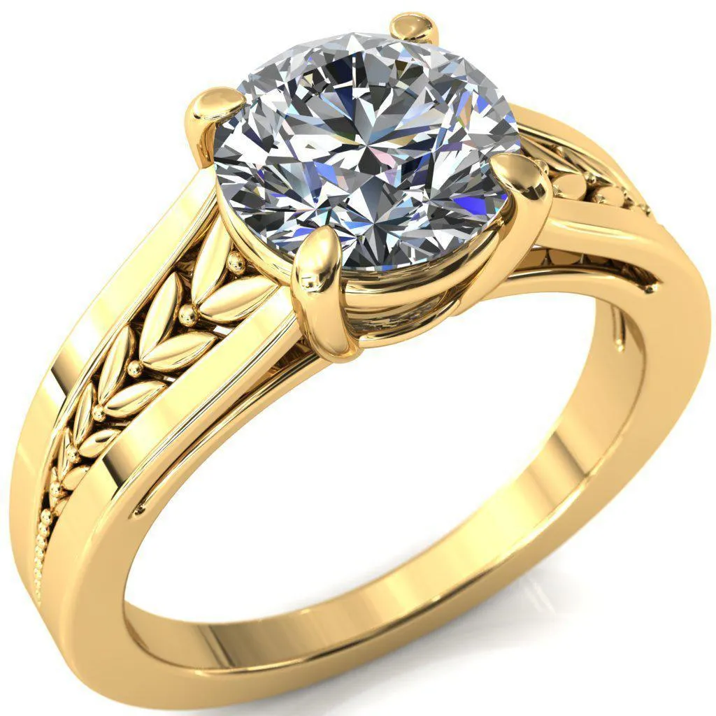 Tayah Round Center Stone 4 Prong Engagement Ring