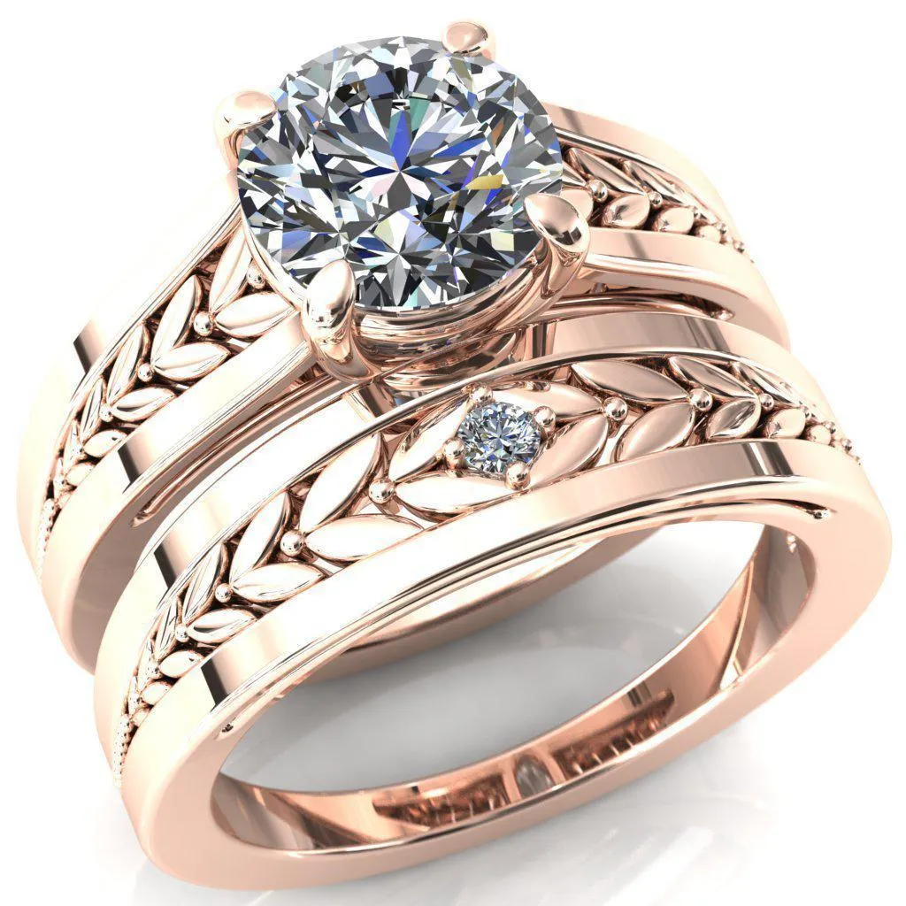 Tayah Round Center Stone 4 Prong Engagement Ring