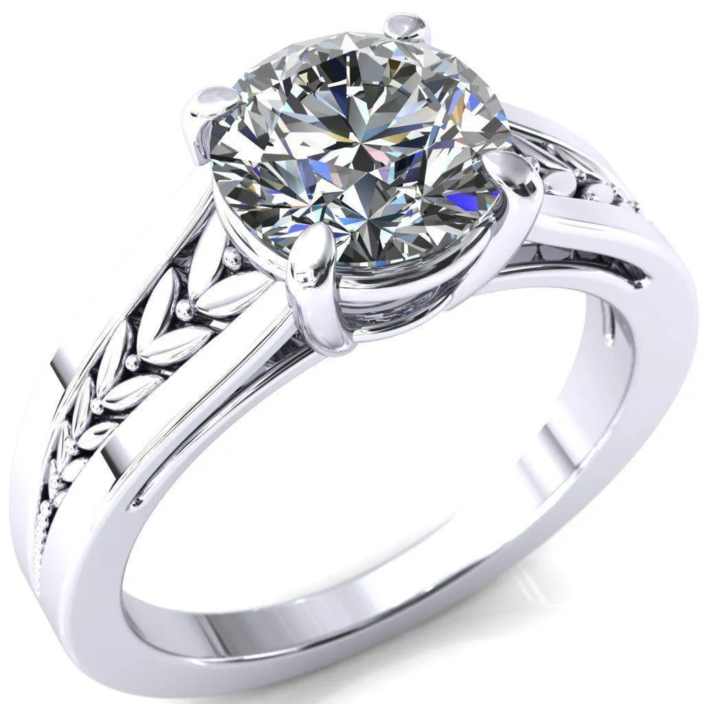 Tayah Round Center Stone 4 Prong Engagement Ring