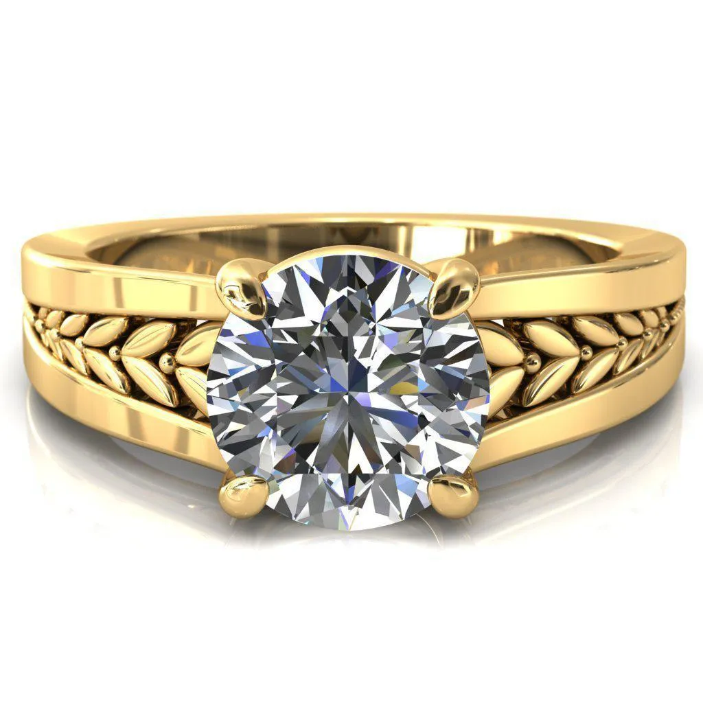 Tayah Round Center Stone 4 Prong Engagement Ring
