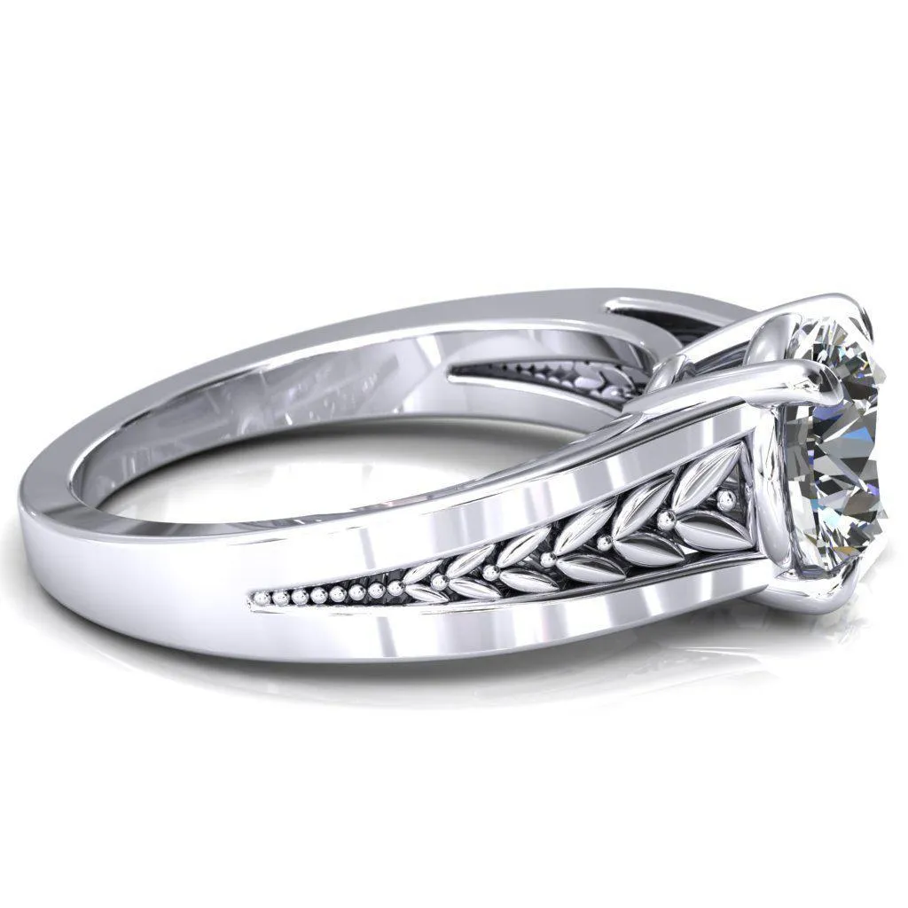 Tayah Round Center Stone 4 Prong Engagement Ring