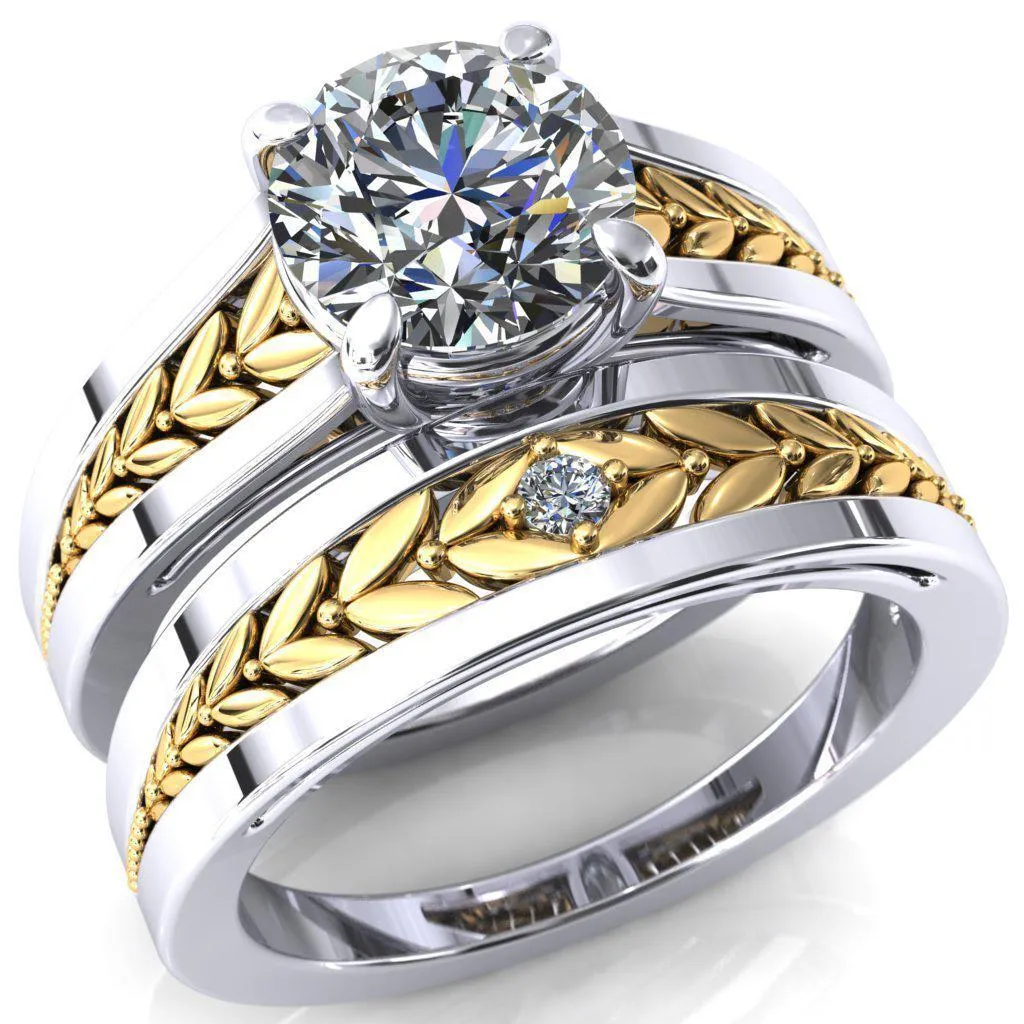 Tayah Round Center Stone 4 Prong Engagement Ring