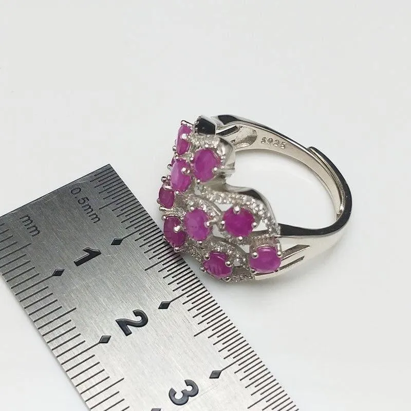 TBJ, Romantic design natural diffusion Ruby gemstone ring ,good making ring in 925 sterling silver for women as a gift