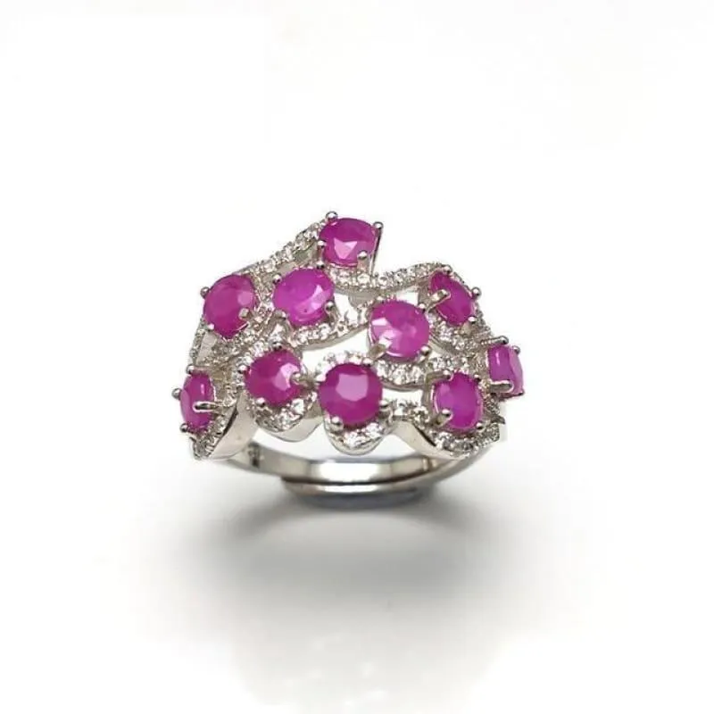 TBJ, Romantic design natural diffusion Ruby gemstone ring ,good making ring in 925 sterling silver for women as a gift