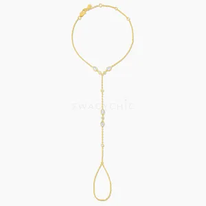 Teardrop Bezel Hand Chain Bracelet
