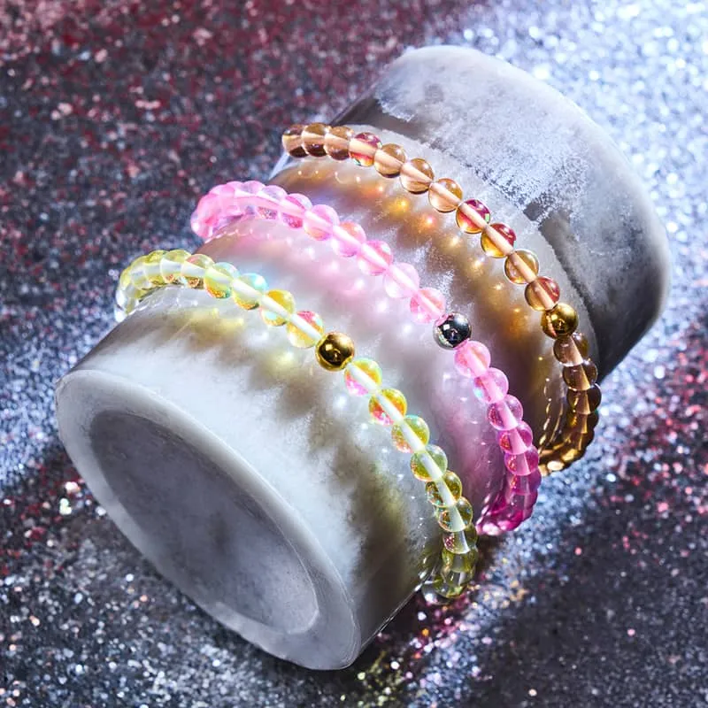 Terra | Gold | Galaxy Glass Macrame Bead Bracelet