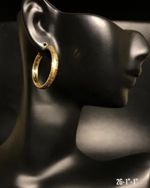 Textured hoop earrings 10K solid gold