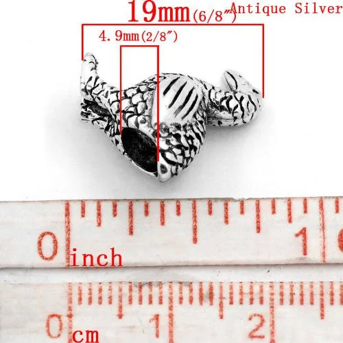 Thanksgiving Baby Turkey Bird Charm European Bead Compatible for Most European Snake Chain Bracelet