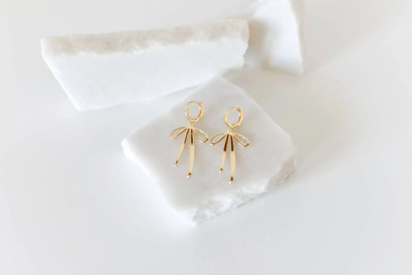 The Daisy 18k Gold Plated Bow Hoop Earrings