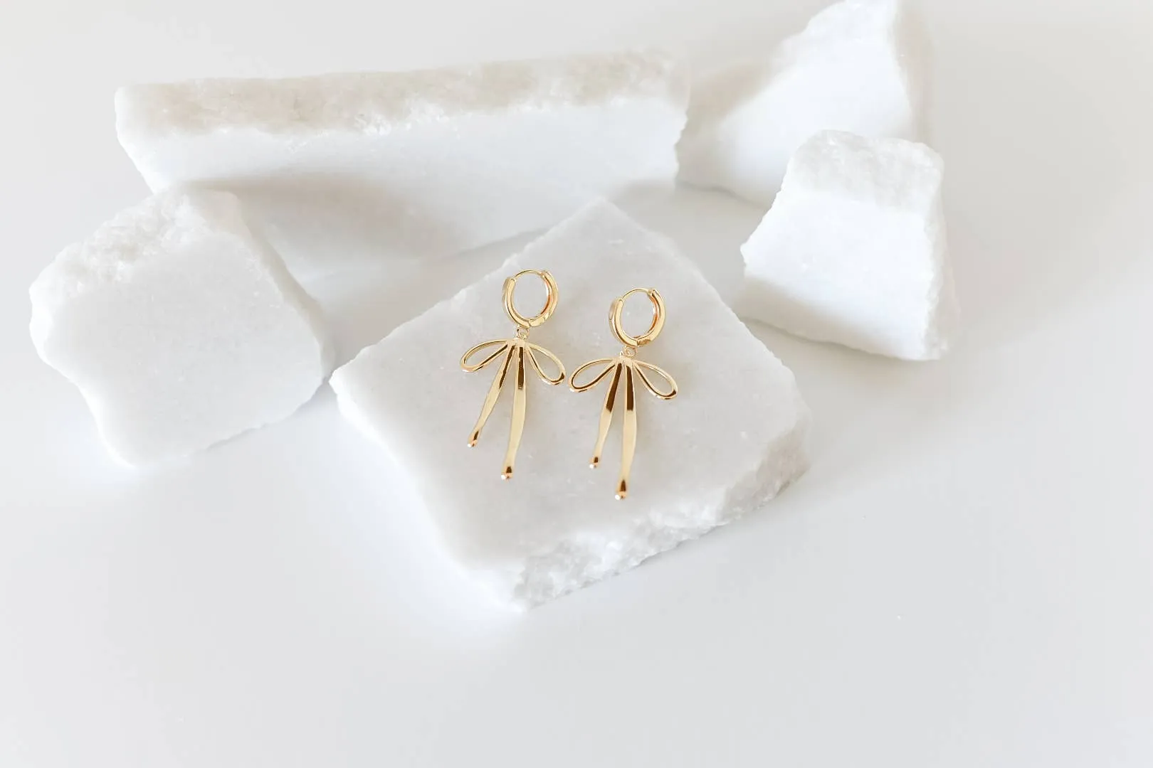 The Daisy 18k Gold Plated Bow Hoop Earrings