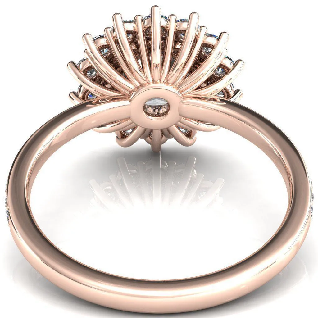 The Duchess Round Center Stone 6 Prong Diamond Cluster Halo Ring