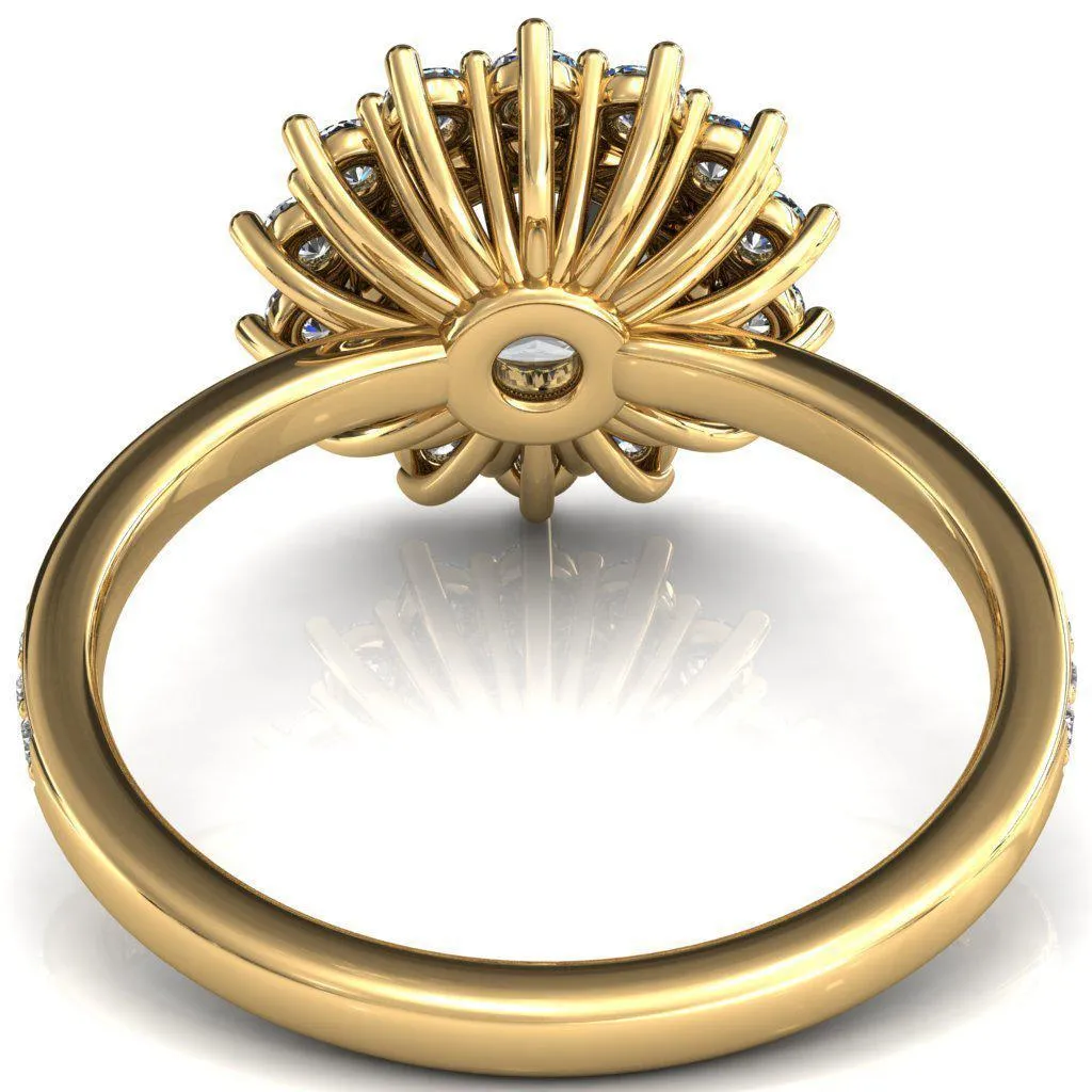 The Duchess Round Center Stone 6 Prong Diamond Cluster Halo Ring