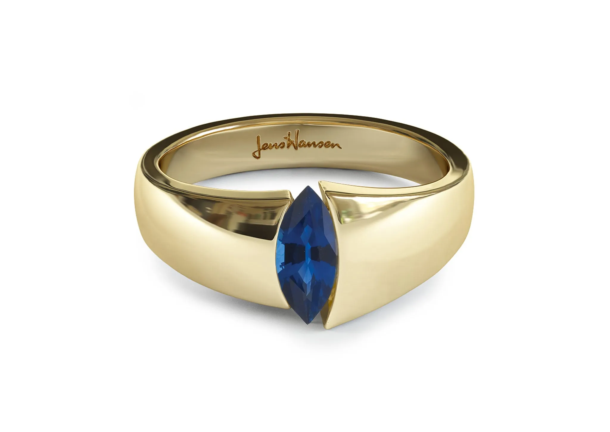 The Jens Hansen Marquise Precious Gemstone Ring, Yellow Gold