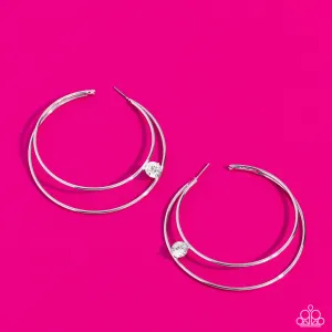 Theater Hoop - White Hoop Earring