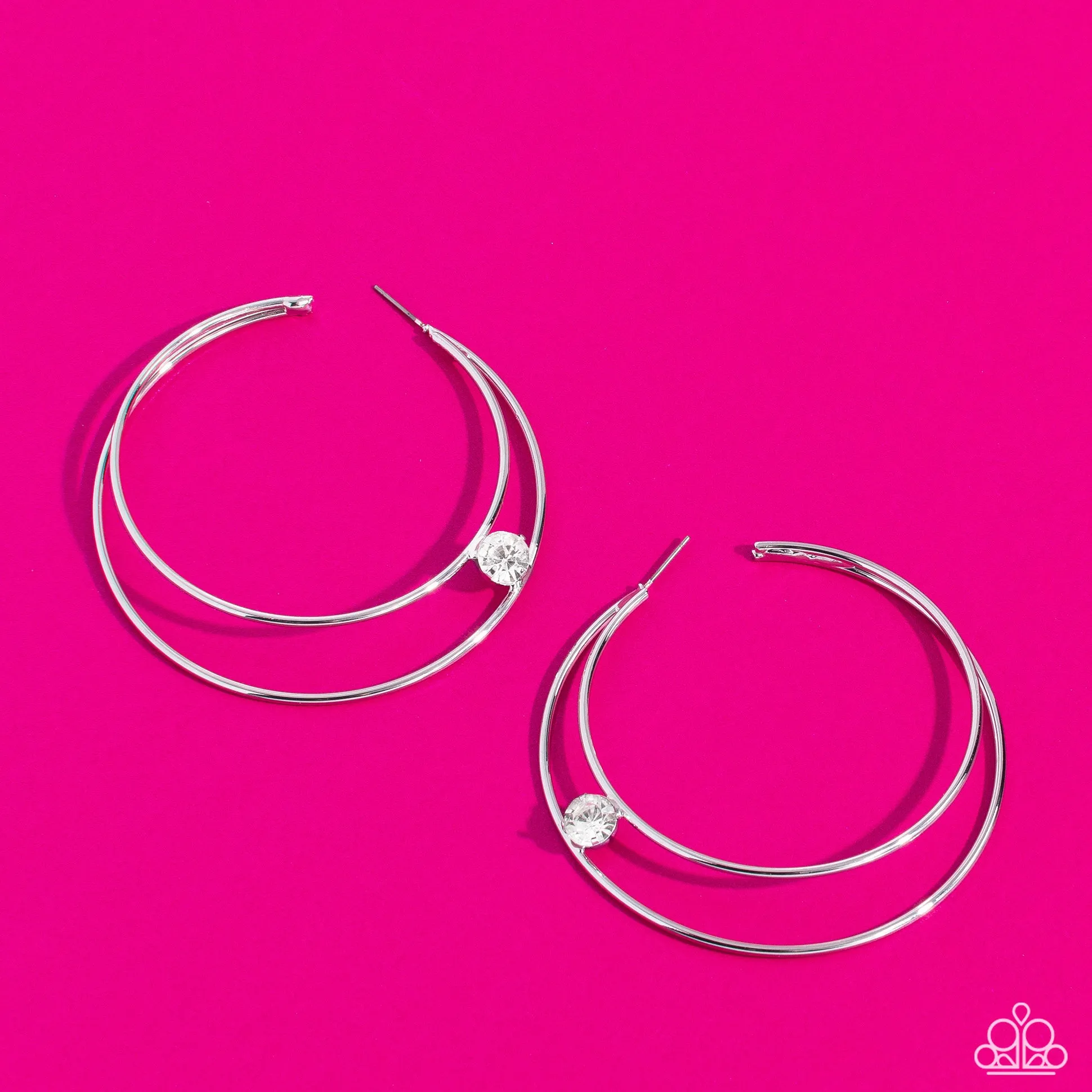 Theater Hoop - White Hoop Earring