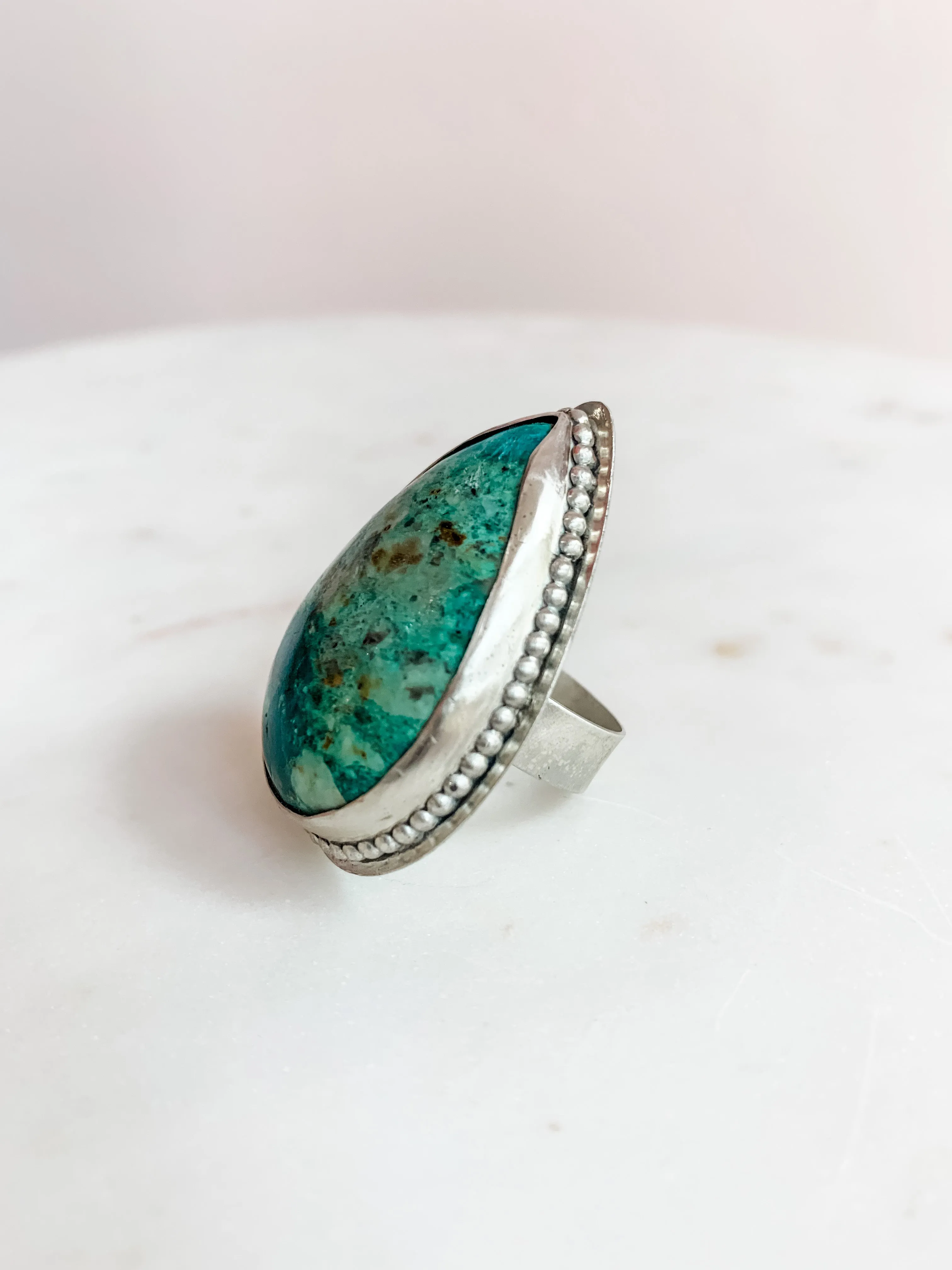 Thick Thirty Extra Bold Turquoise Statement Ring - 7.5
