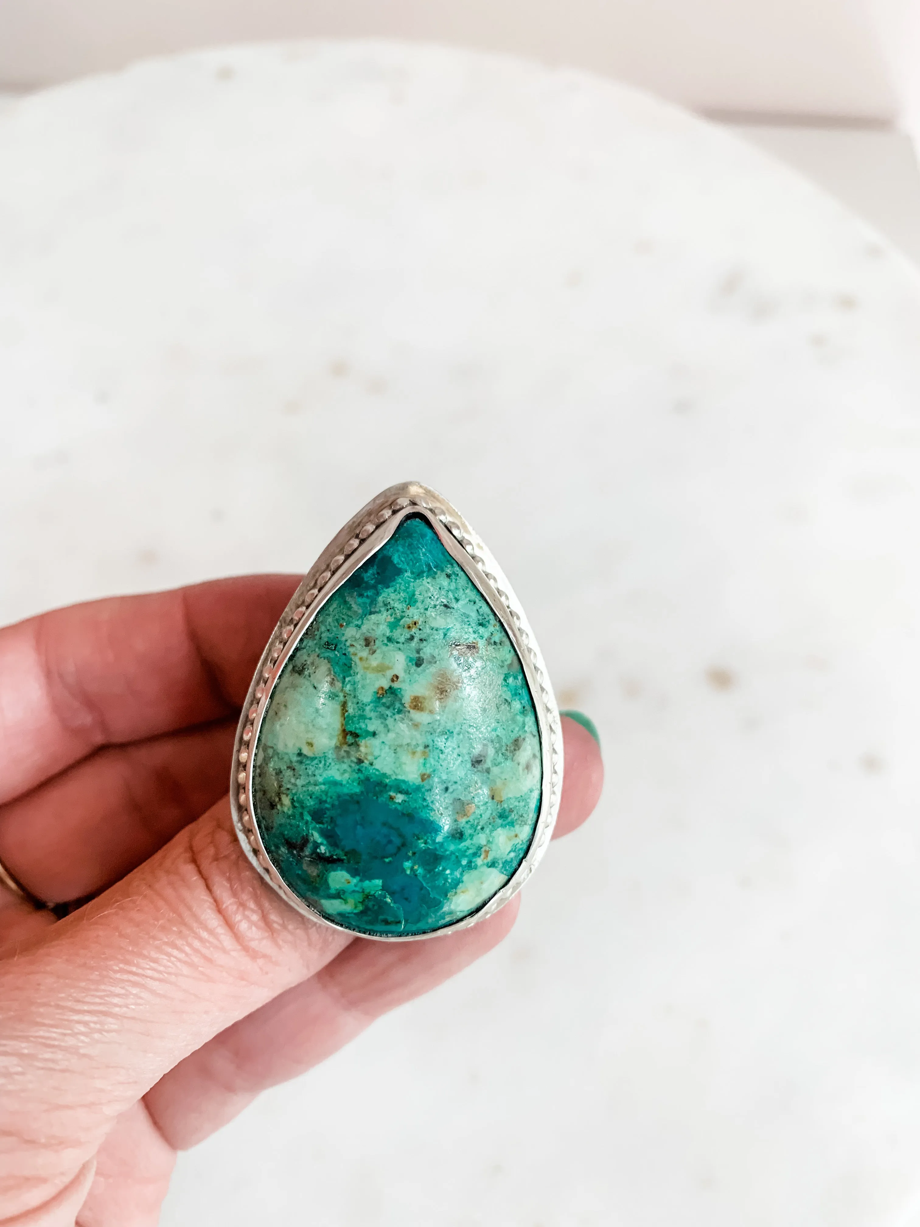 Thick Thirty Extra Bold Turquoise Statement Ring - 7.5