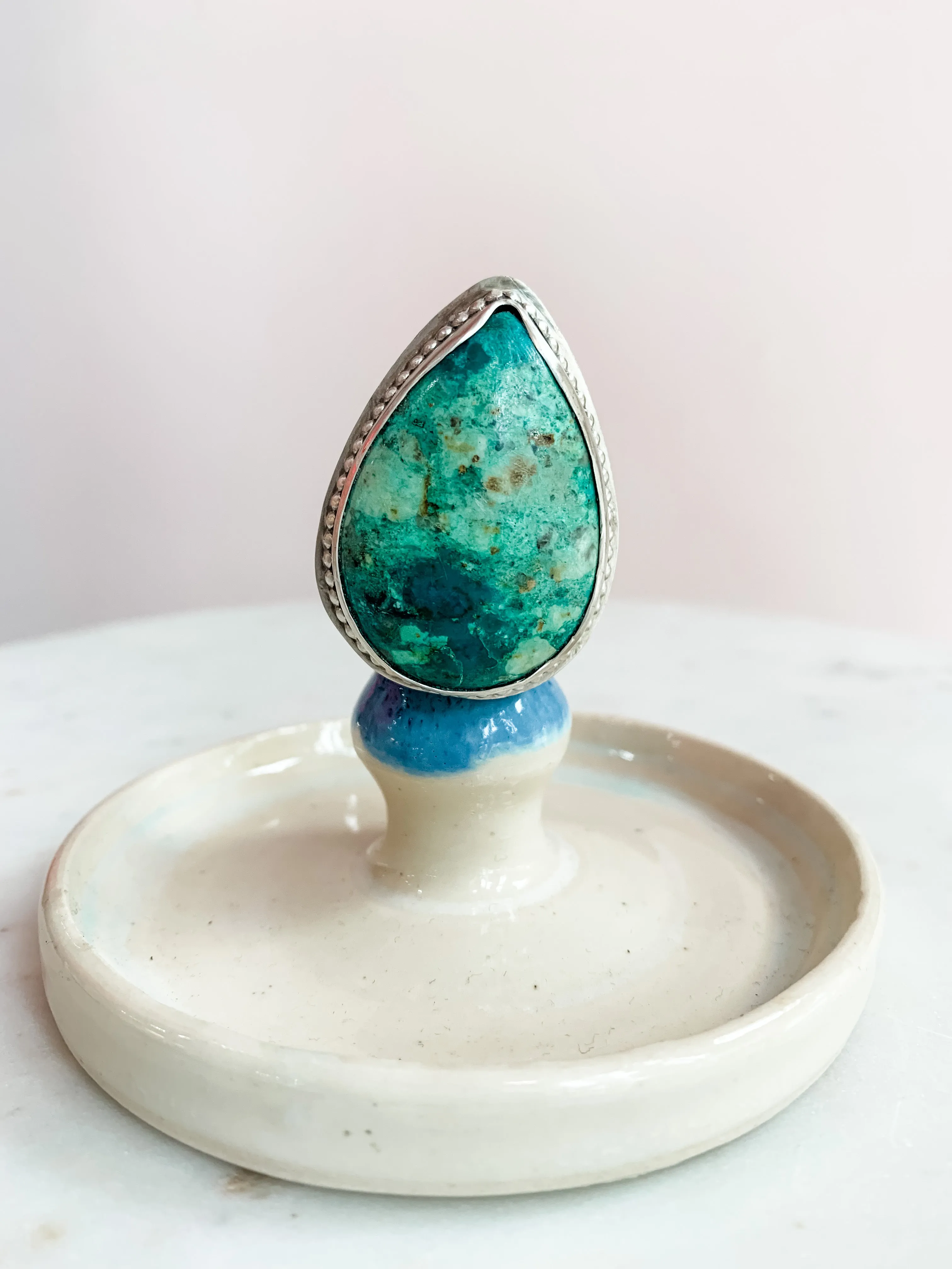 Thick Thirty Extra Bold Turquoise Statement Ring - 7.5
