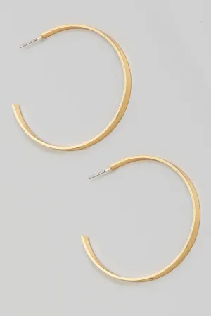 Thin Flat Metallic Hoop Earrings