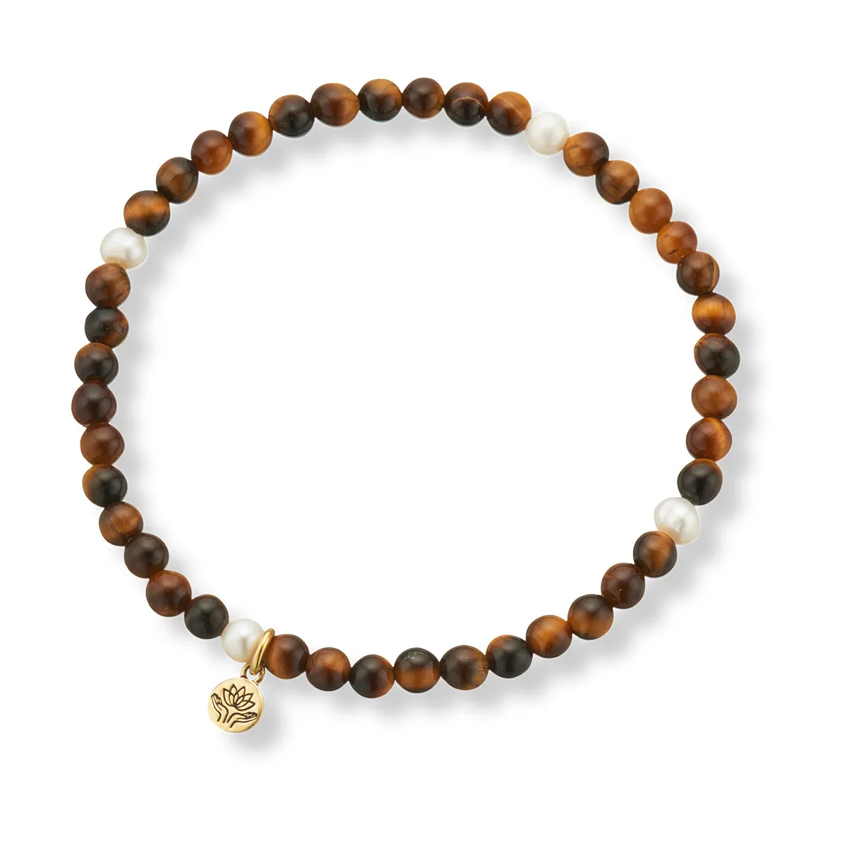 TIGERS EYE & PEARL PROSPERITY BRACELET
