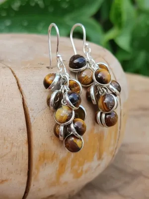 Tigers Eye Cluster Earrings
